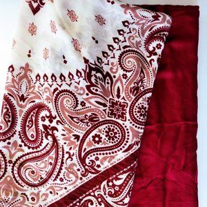 Bundle of‎ TWO shawls/wraps paisley and deep red
